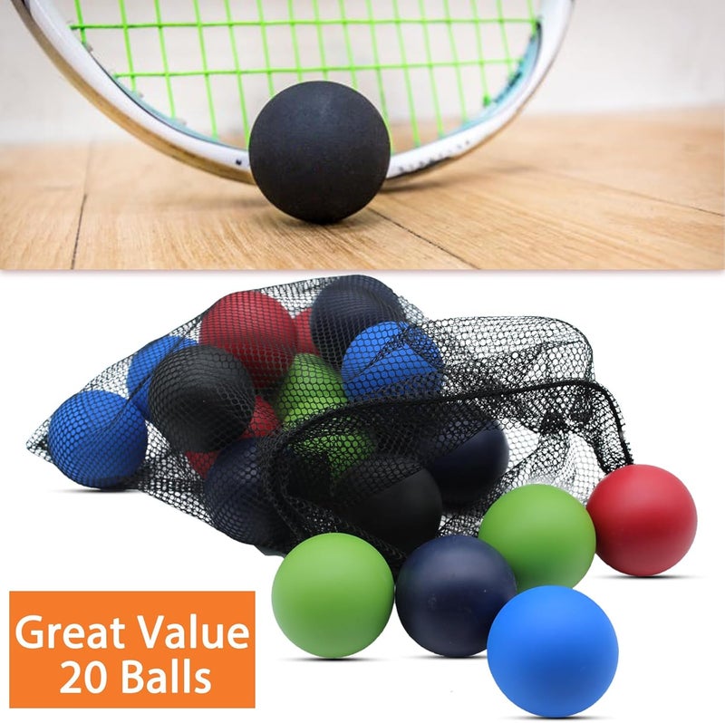 Magicorange 20 Pack Racquetball Multi Colored Racquetballs High Bounce Rubber Racquetballs with a mesh Bag - Image 3